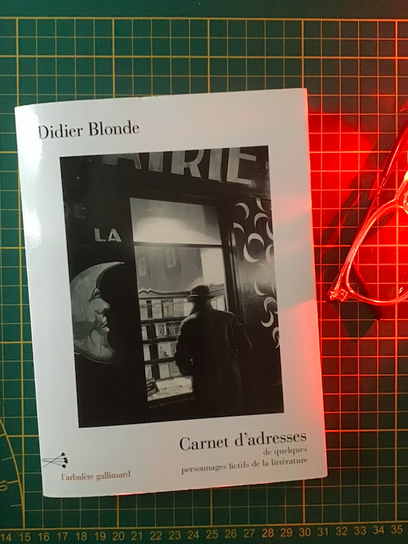 Couverture Carnet d'adresses —Didier Blonde. #gallimard